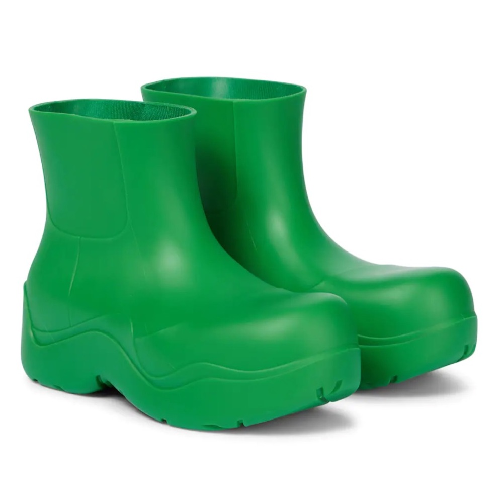 Bottega Veneta Green Rubber Ankle Boots